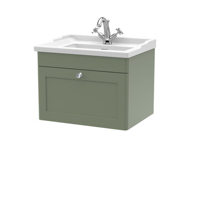 Classique 620mm Double Bathroom Vanity with Drop In Vitreous China Basin