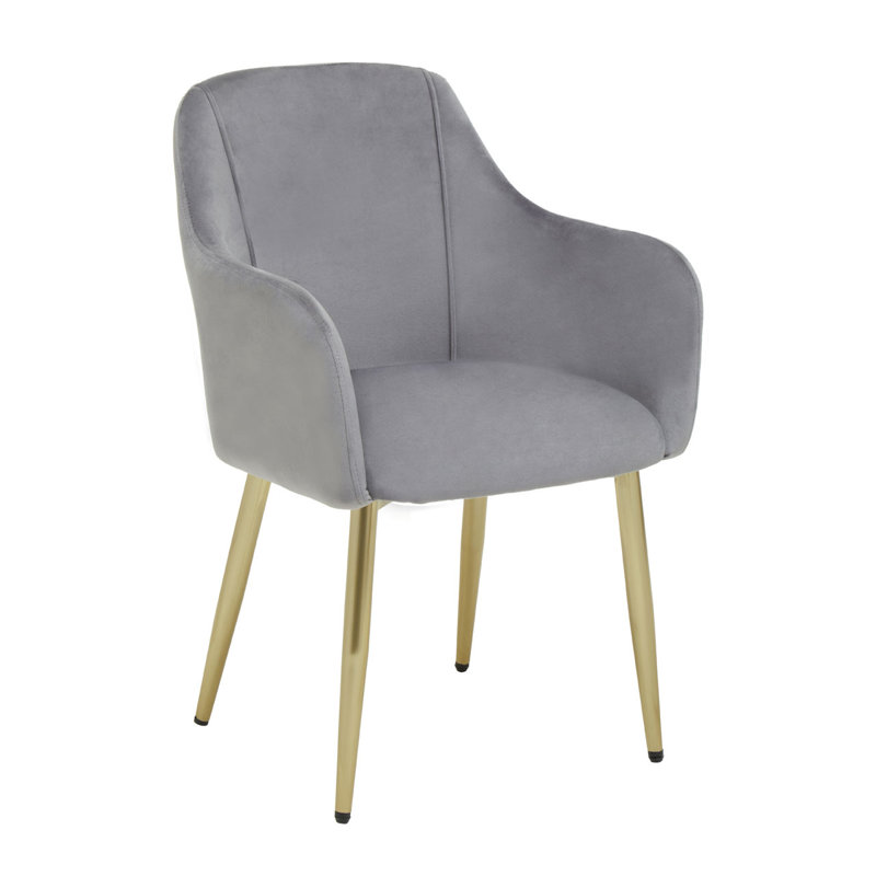 Moraine 47cm H Polyester Blend Upholstered Parsons Chair, Grey