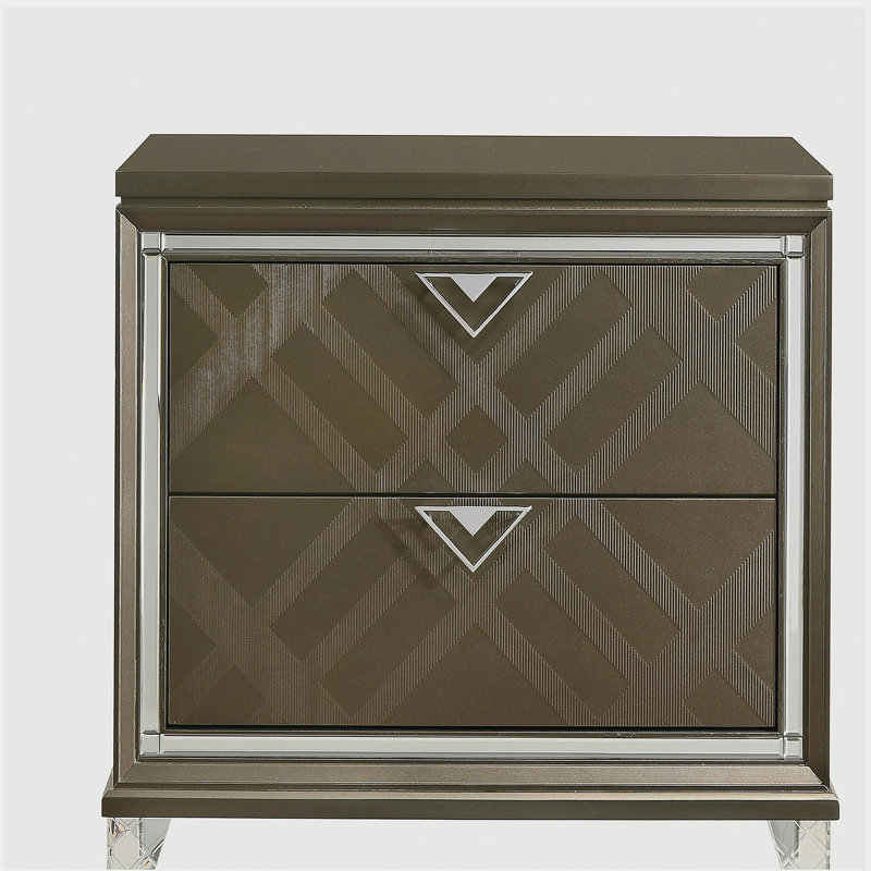 Dark Champagne 2-drawer Nightstand