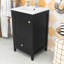 Meuble-lavabo simple autoportant moderne avec lavabo en céramique, tiroir et support de rangement-176671198