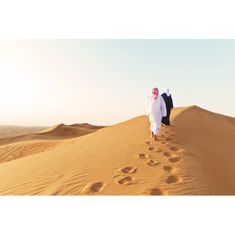 Climbing Up A Large Dune Together by GCShutter - No Frame Print on Canvas, 30cm H x 46cm W