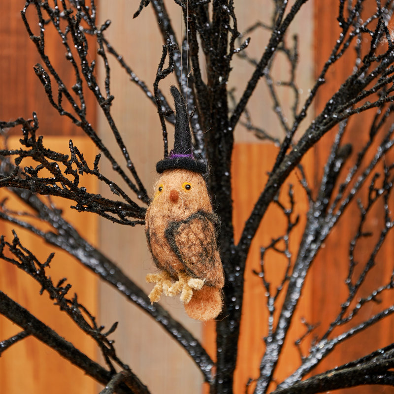 Ornement figurine hibou suspendue de plie