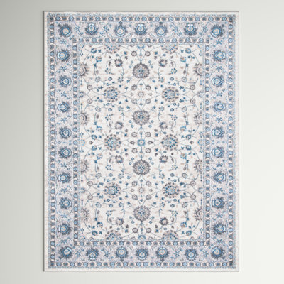 Eileen Oriental Ivory/Blue Area Rug