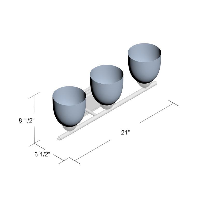 Hayden 3 - Light Dimmable Vanity Light, Polished Chrome