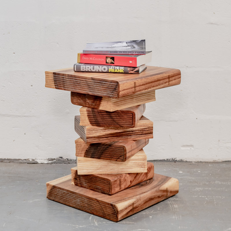 Burruss Solid Wood Block End Table
