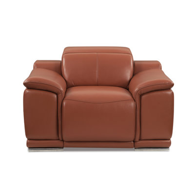 Fauteuil inclinable électrique en cuir italien véritable