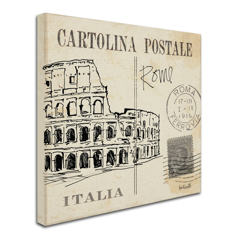 Ladzi «Post card Sketches IV» par Anne Tavoletti, impression sur toile tendue, H 24 po x l 24 po x P 2 po