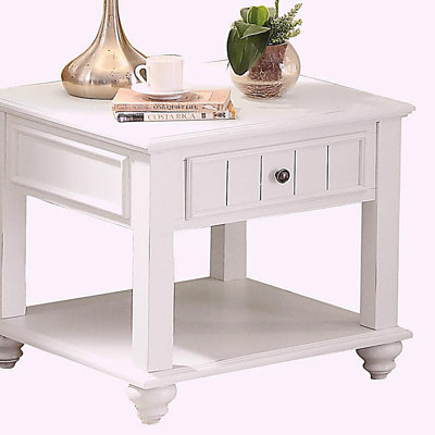 White washboard base with bottom shelf
