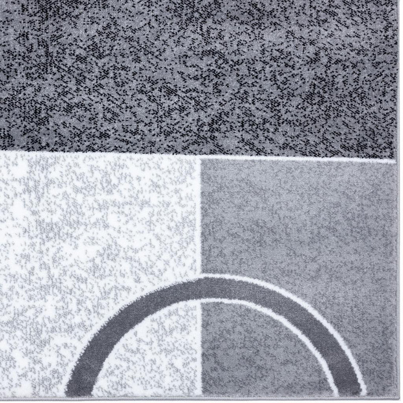 Tapis gris à motif géométrique Bocca, Rectangle 5 pi x 7 pi