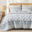 Ensemble de courtepointe matelassée 3 pièces en coton toutes saisons, format Aqua King/Cal King-135101255-135101257
