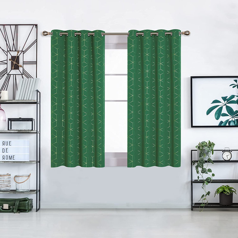 Malone Room Darkening Thermal Curtain, Width 132 x Drop 160cm, Dark Forest