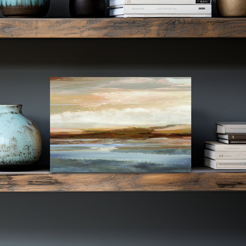 Art contemporain contemporain, paysage contemporain abstrait, H 12 po x l 18 po