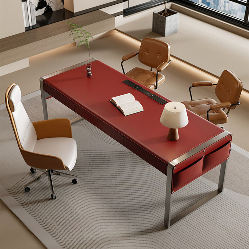 Bureau de designer 62,99 "Red Minimal Luxury, 29.53" H x 62.99" W x 31.5" D