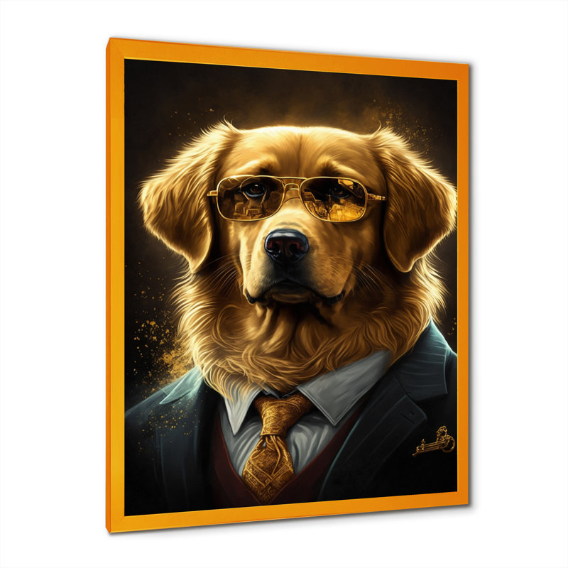 Mafia Golden Retriever - Photographie de cadre photo sur toile