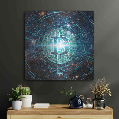 «Cyber Bitcoin», art mural en métal