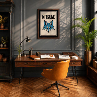 Kitsune Spirit Art Deco - Framed Print