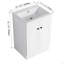Meuble-lavabo autoportant avec lavabo en résine blanche et 2 portes d'armoire à fermeture en douceur (emballage KD)-1571843579-1571843583