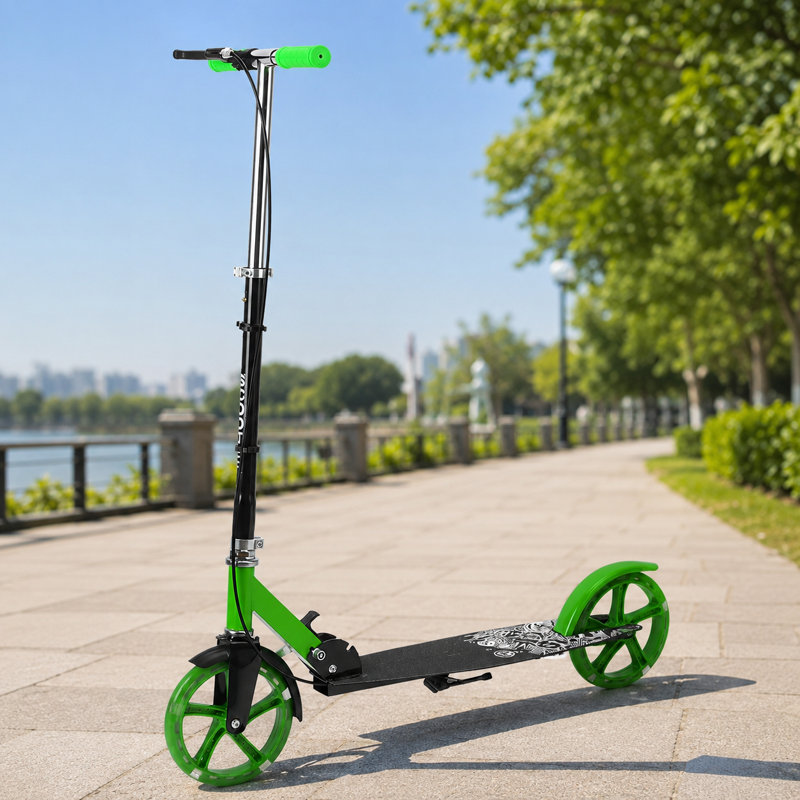 Foldable Kick Scooter, Green;Black