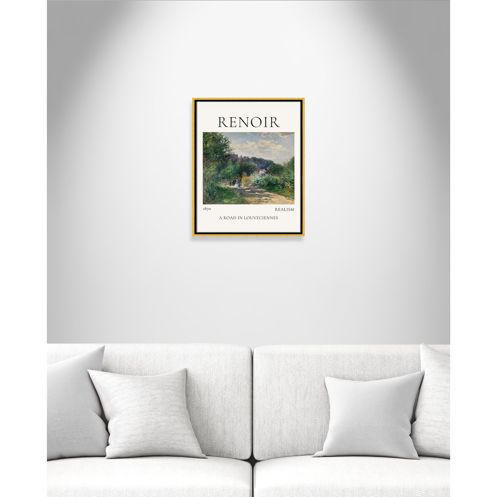 Rocchetto "A Road in Louveciennes" Print, Gold Floater Frame, No, 21.5" H x 17.5" W x 2" D