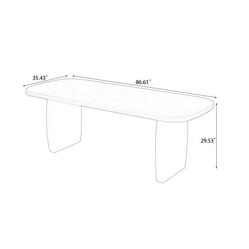 Corine, H 29,5 po x L 86,6 po x l 35,4 po, Blanc