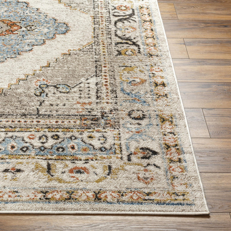 Labombard Traditional Blue and Rust Area Rug, Runner 2'7" x 7'3"