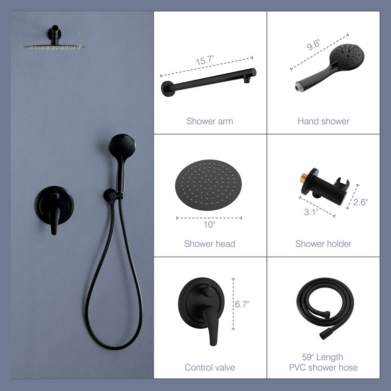 All-In-One Kit with Rough in-Valve, Black