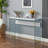 Idola White Laminated Tempered Glass Leg Entryway Accent Table, 31.88" H X 43.74" W X 15.58" D