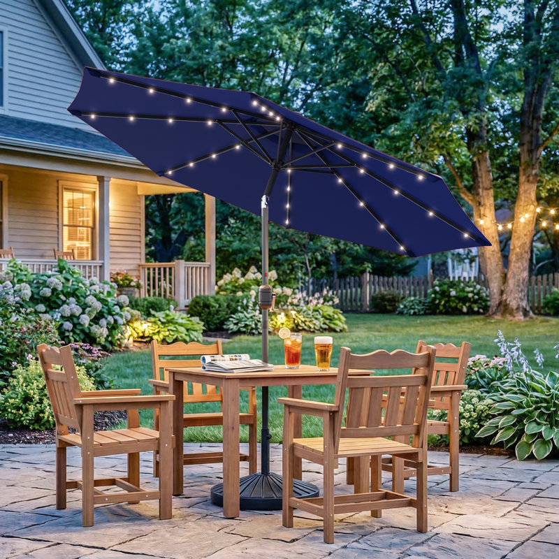 Parasol de marché lumineux 9 pi Odis, H 92,5 po x l 108 po x P 108 po, Marine