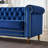 Gevon Velvet Roll Arm Sofa, Chesterfield Sofa for Living Room Upholstered with Smooth,Breathable Fabric-1936811547
