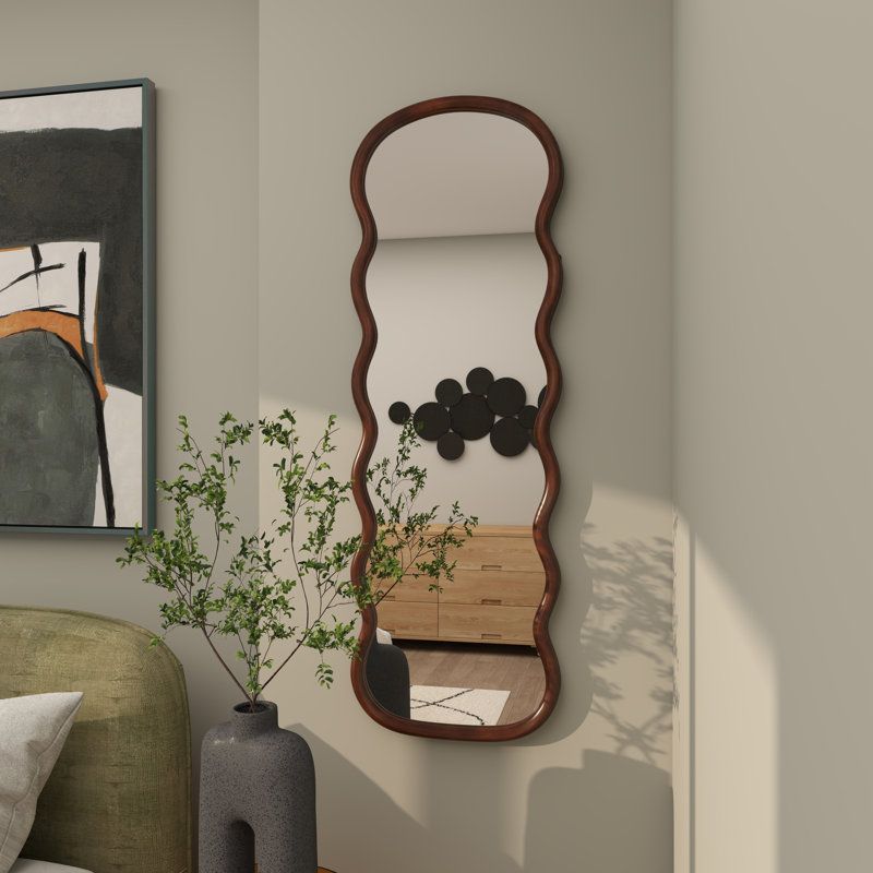 Miroir mural Lewisetta Cole, 46,7 po x 15,5 po, Brun foncé