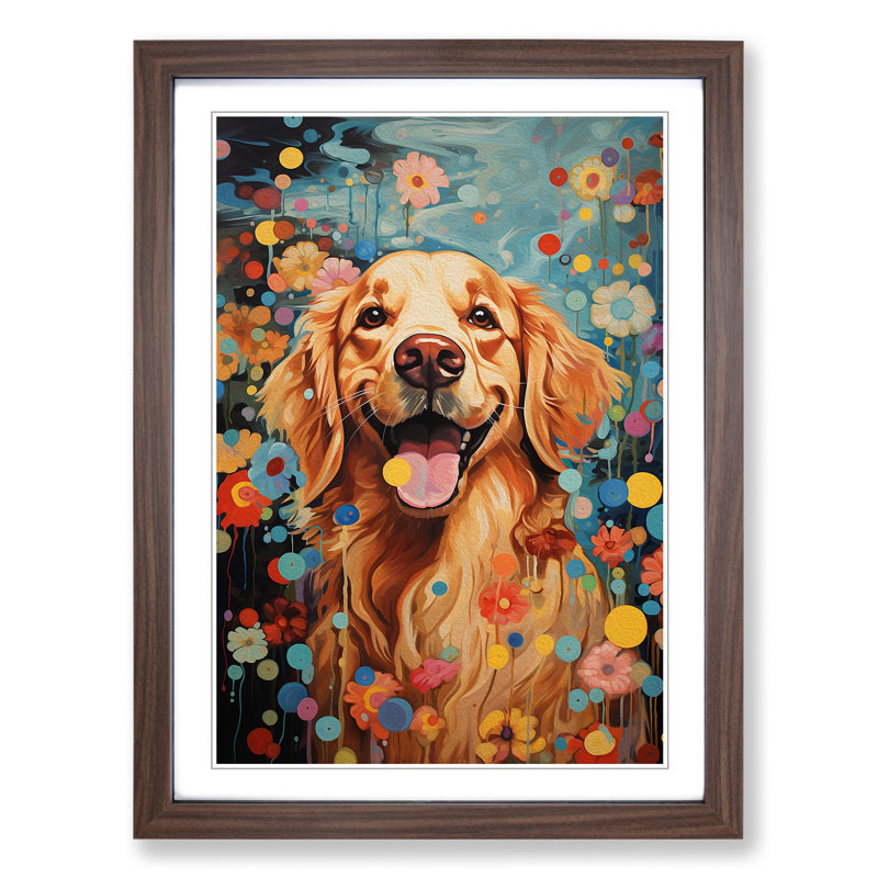 Golden Retriever Dadaism - Framed Print, 46cmH x 34cmW