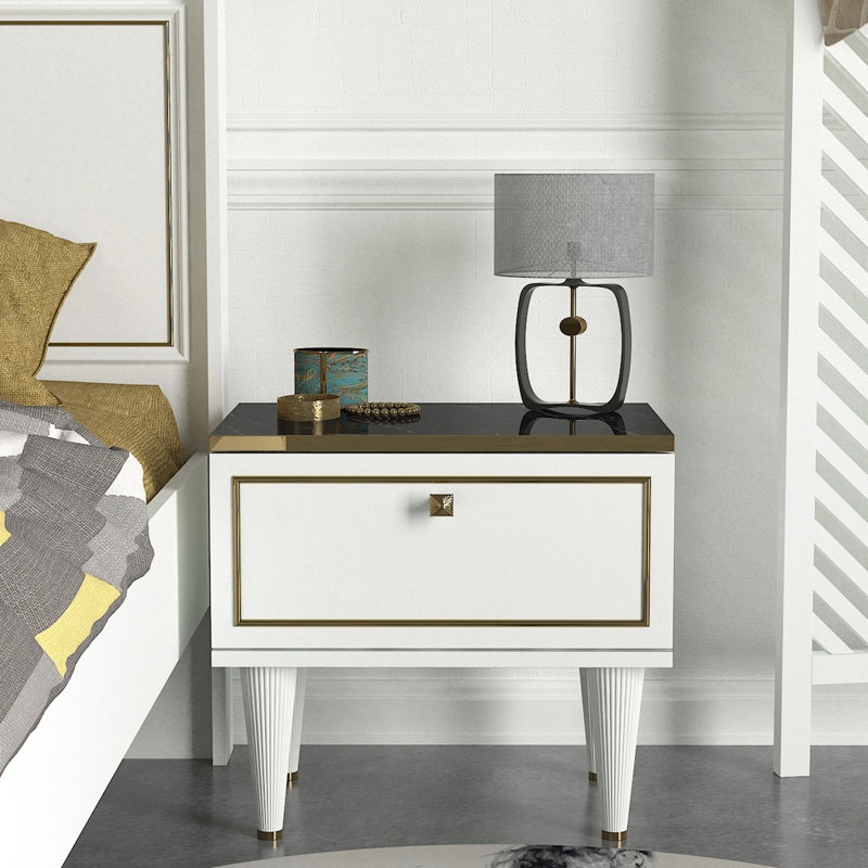 Erick 50cm W Manufactured Wood Bedside Table