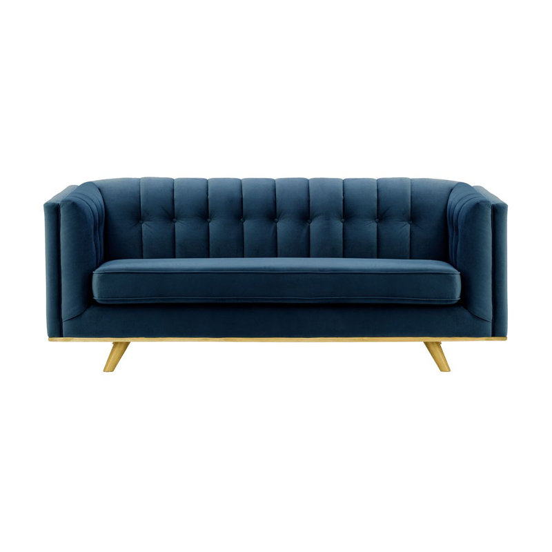 Badnath 3 Seater Velvet Sofa, Blue
