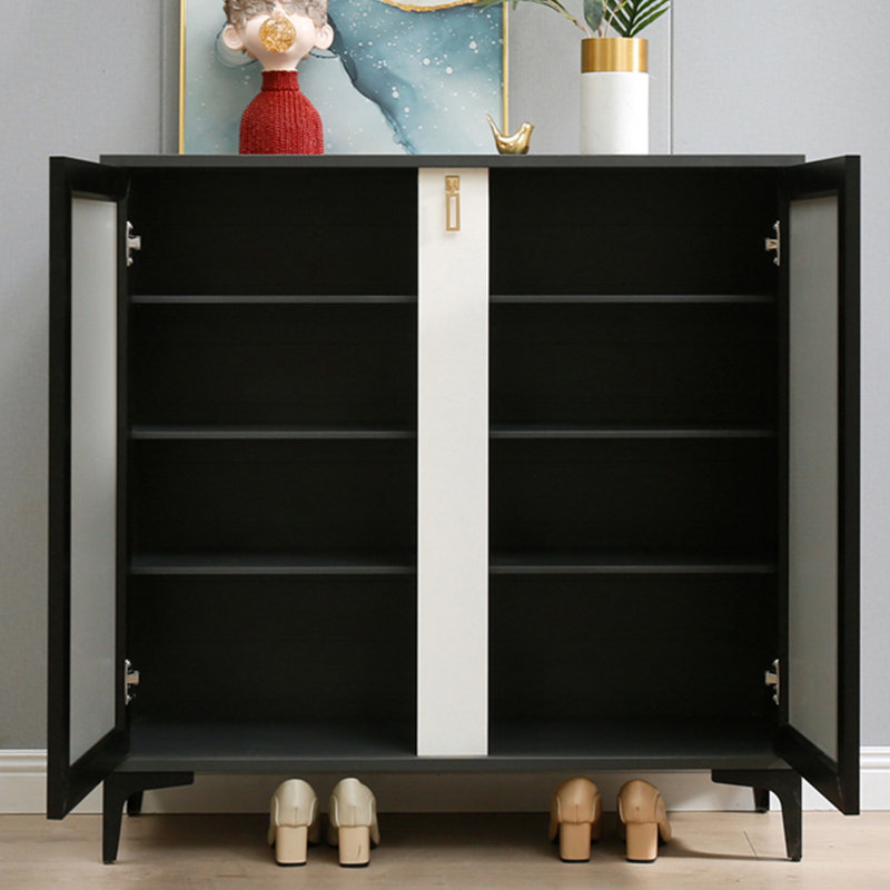 Rangement pour chaussures en aluminium noir et gris