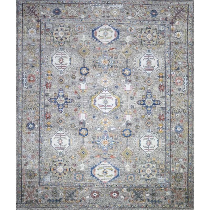 Oushak Collection, Transitional One-of-a-Kind Rectangle 8 X 9'5" Hand Knotted Area Rug