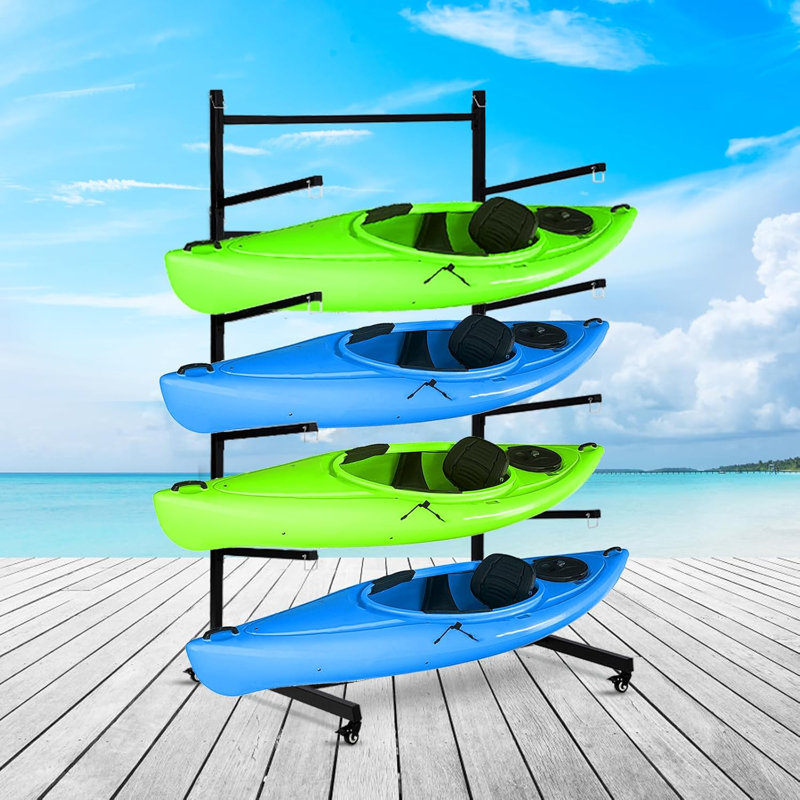 Support de rangement robuste pour kayak et planche à pagaie avec roues