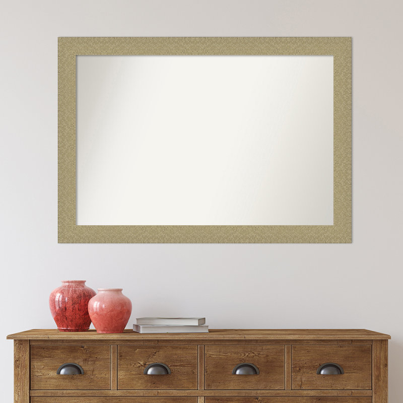 Ardijana Solid Wood Flat Wall Mirror, Mosaic Gold, 28.25" x 40.25"