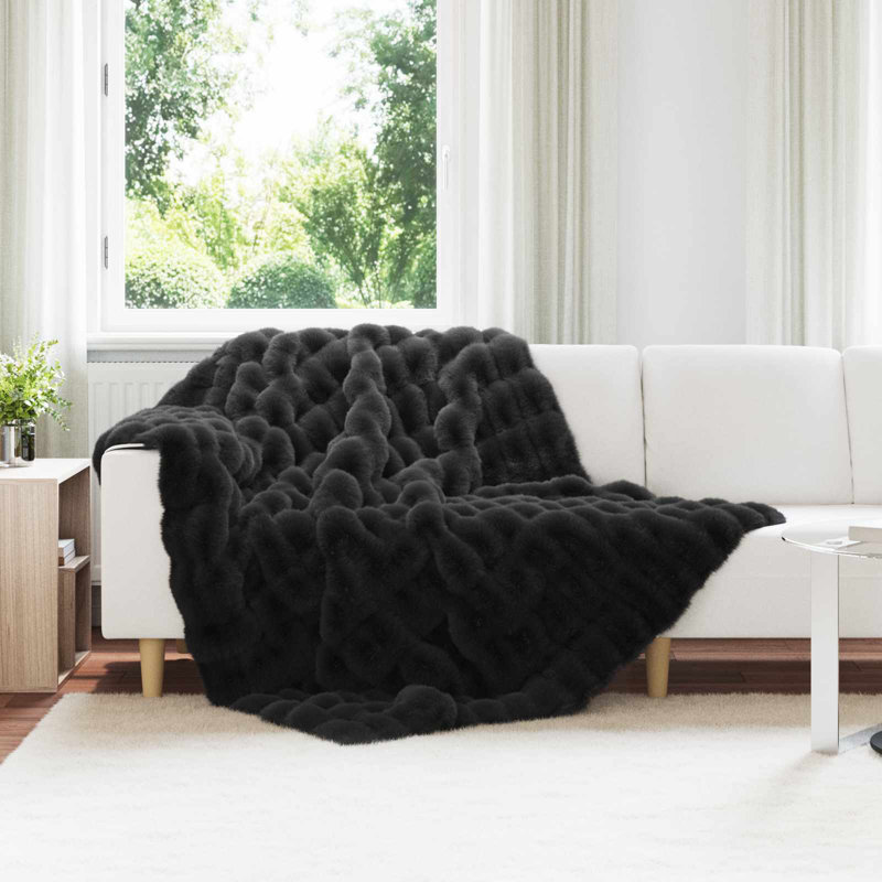 1-36 Throw Blanket, 150cm x 220cm, Black