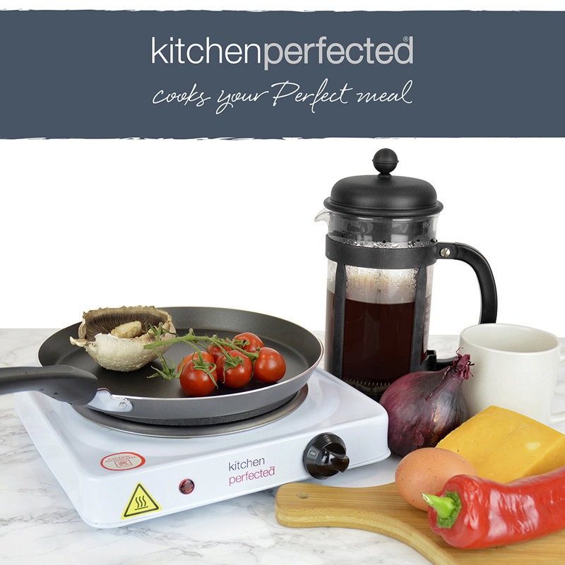 Kitchen Perfected Electric Single Hotplate, White