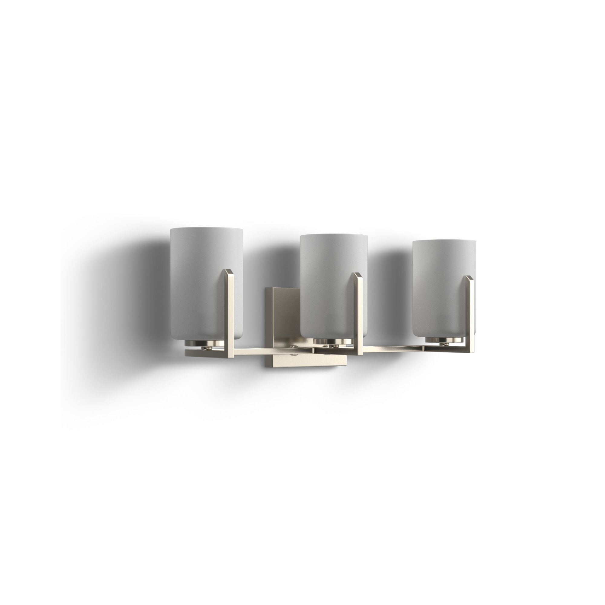 Roni 21.25" W Dimmable Steel Vanity Light, Satin Nickel, 3-Light