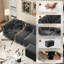 Canapé-lit convertible 89 po en velours Chesterfield-116937498