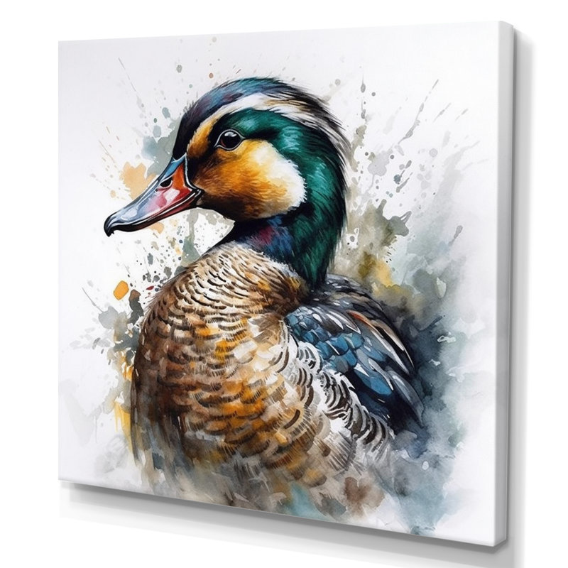 Magnifique canard mâle III - impression, H 16 po x l 16 po x P 1 po, Toile tendue