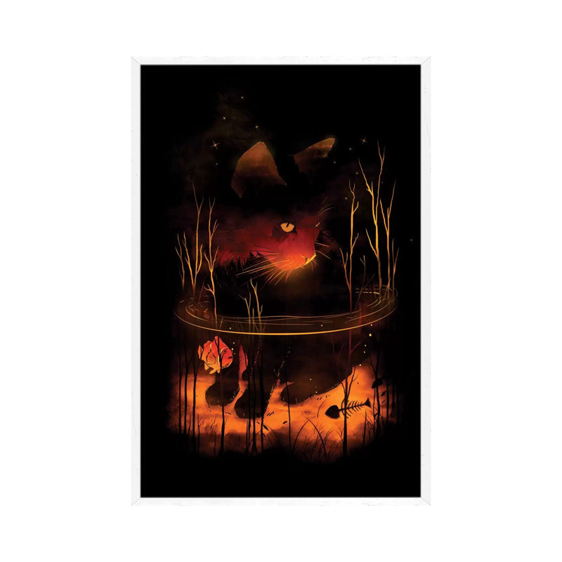 Catfish by Nicebleed - Print on Canvas, 152.4cm H x 101.6cm W x 3.81cm D, White Framed