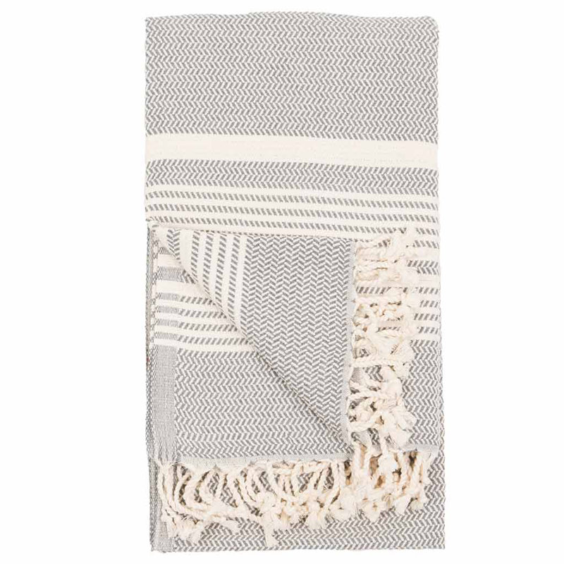 Serviette de plage en coton turc Cavas-Mitson, Ardoise