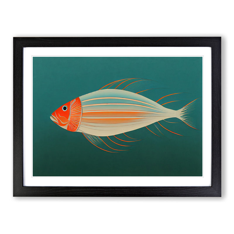 Fish Portrait Vol.2 - Single Picture Frame Print, Black Framed, 46cm H x 64cm W x 2cm D
