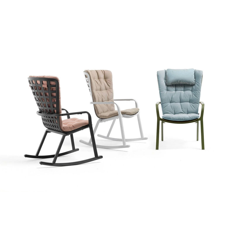Folio Outdoor Rocker Chair, Black, Pink