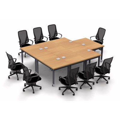 Albin 9 Person Conference Meeting Tables with 9 Chairs Complete Set