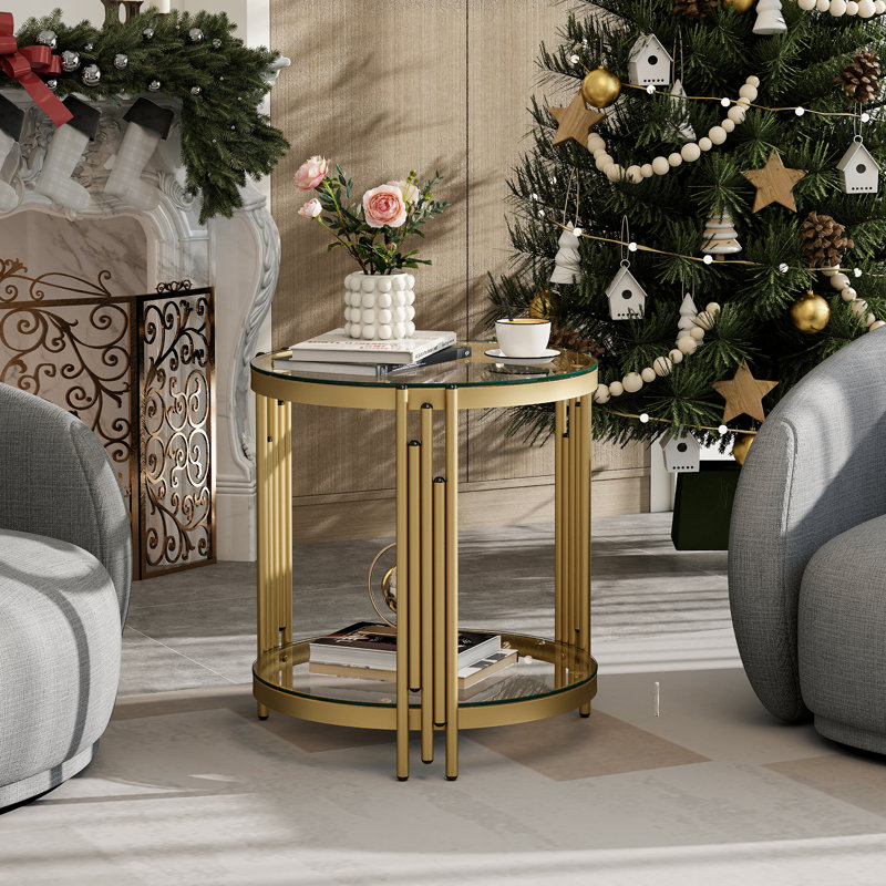 Glass Top End Table