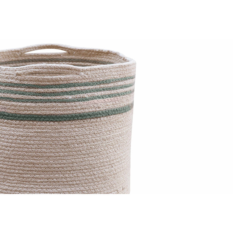 Reversible Fabric Decorative Basket, Vintage Blue