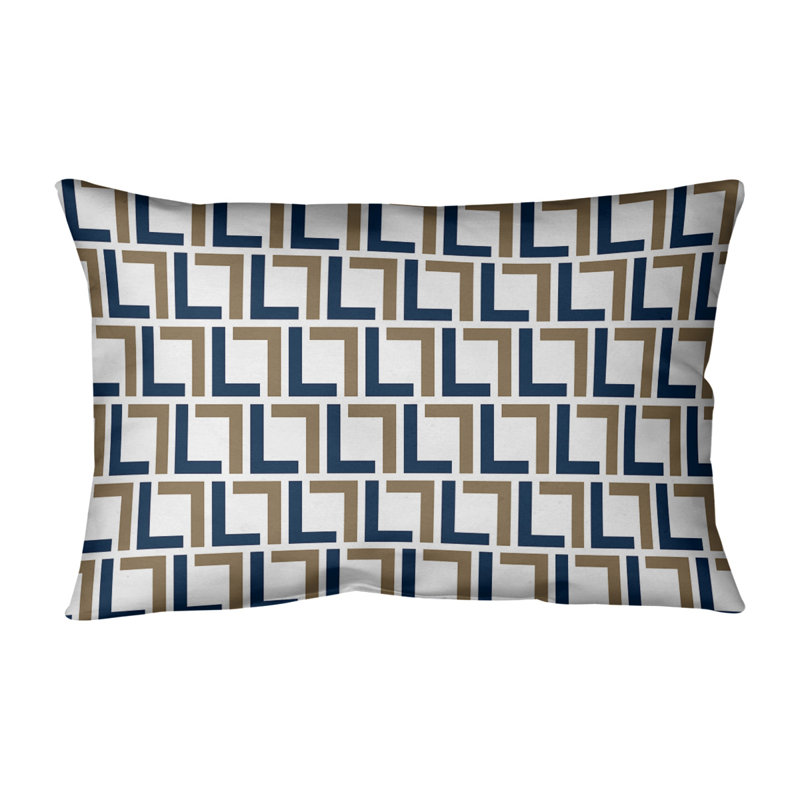 Housse de coussin rectangulaire et insert St Louis Football Luxury, Faux lin, Bleu millénaire / or nouveau siècle